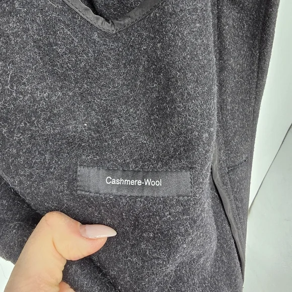Boss hugo boss cashmere wool mens charcoal black pea coat size 48R - Picture 5 of 8